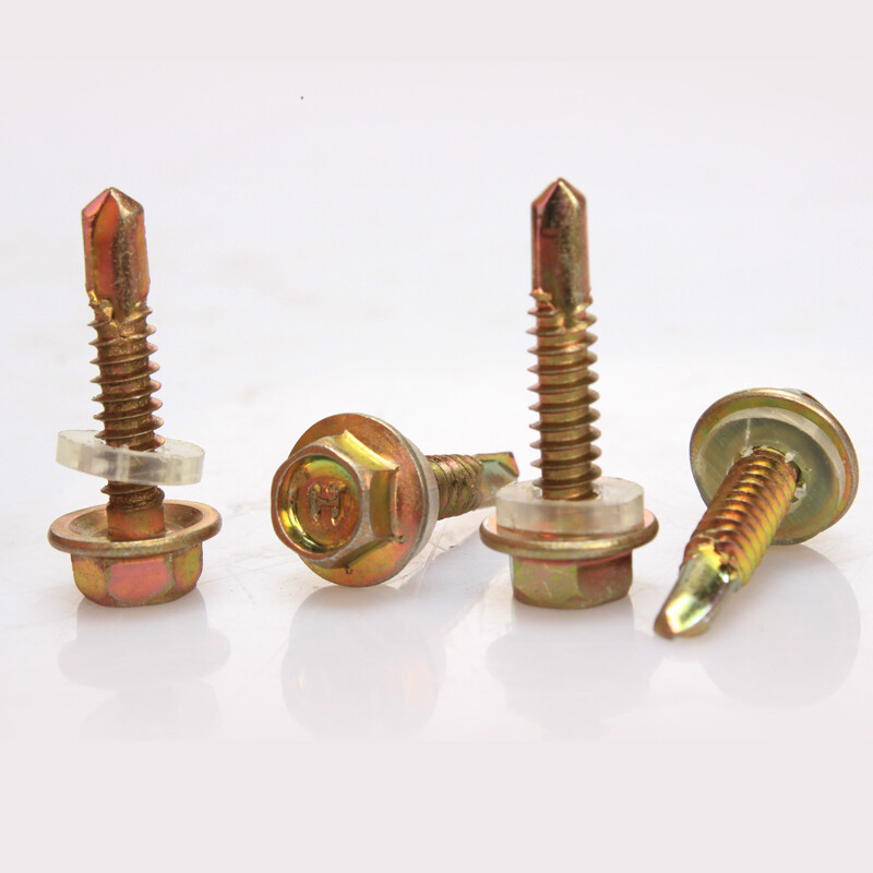 宏挺鉆尾螺絲六角鉆尾螺絲燕尾絲彩鋼瓦釘自攻釘自鉆絲M4.8M5.5mm 熒光黃 (4.8*16)750只